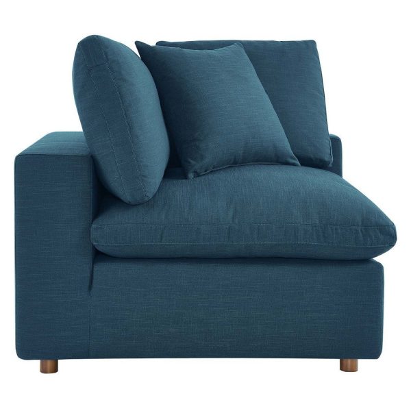 Modway Commix Down-Filled Overstuffed Upholstered Sectional Sofa Corner Chair in Azure Hot on Sale - Image 3