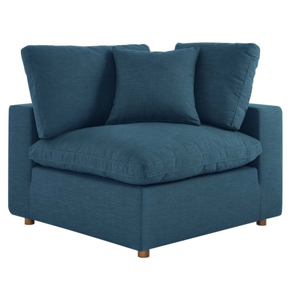 Modway Commix Down-Filled Overstuffed Upholstered Sectional Sofa Corner Chair in Azure Hot on Sale