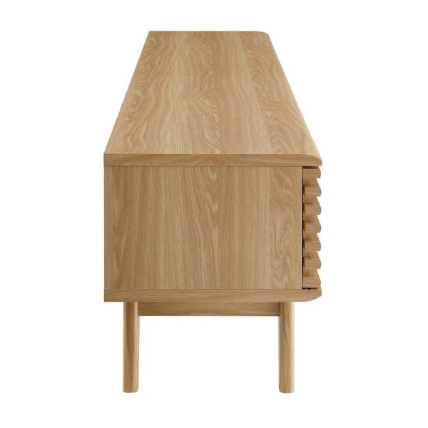 Modway Render Mid-Century Modern Low Profile 70 Inch Media Console TV Stand in Oak, 70  Cheap - Image 3