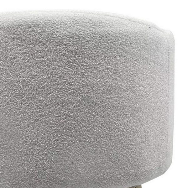 Ginni Footstool Ottoman Set of 2, White Polyester, Soft Seat, Wood Legs By Casagear Home For Sale - Image 4