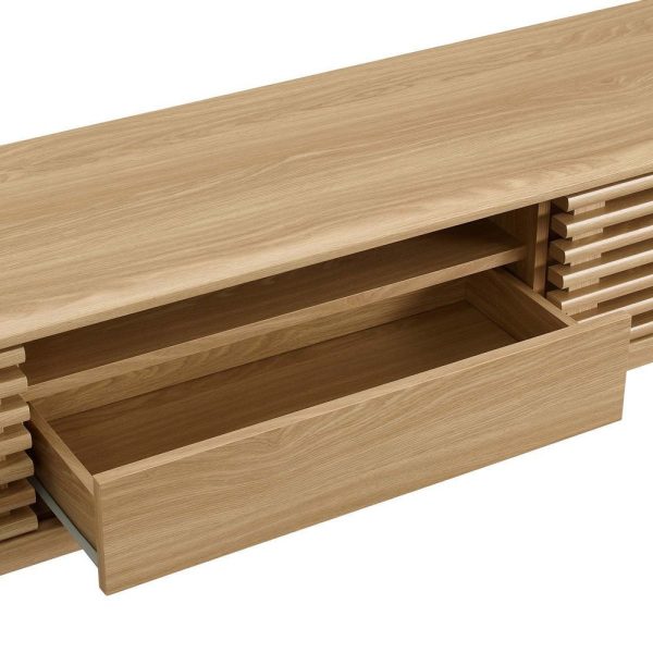 Modway Render Mid-Century Modern Low Profile 70 Inch TV Stand in Oak, 70  on Sale - Image 2
