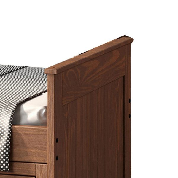 Mari Twin Captain Bed with Drawers, Brazilian Pine, Mahogany Wood By Casagear Home Sale - Image 3