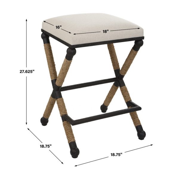 Uttermost Firth Rustic Oatmeal Counter Stool By Casagear Home on Sale - Image 3
