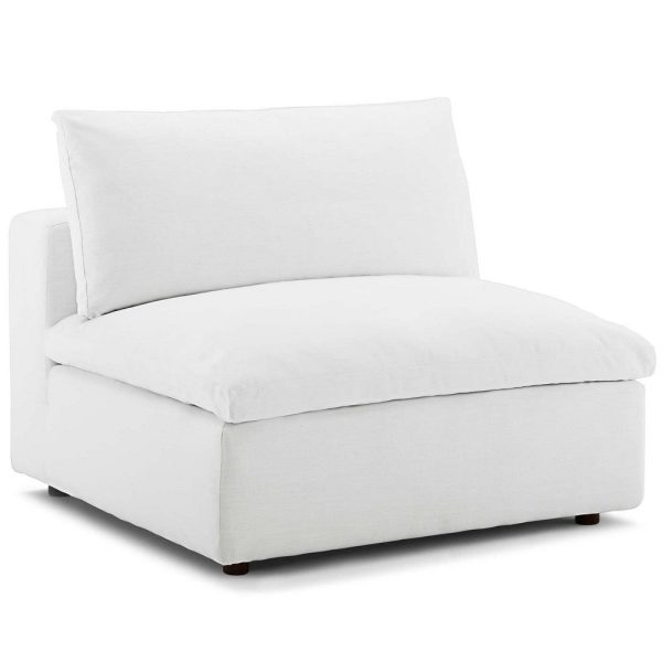 Modway Commix Down-Filled Overstuffed Upholstered Sectional Sofa Armless Chair in White Online now
