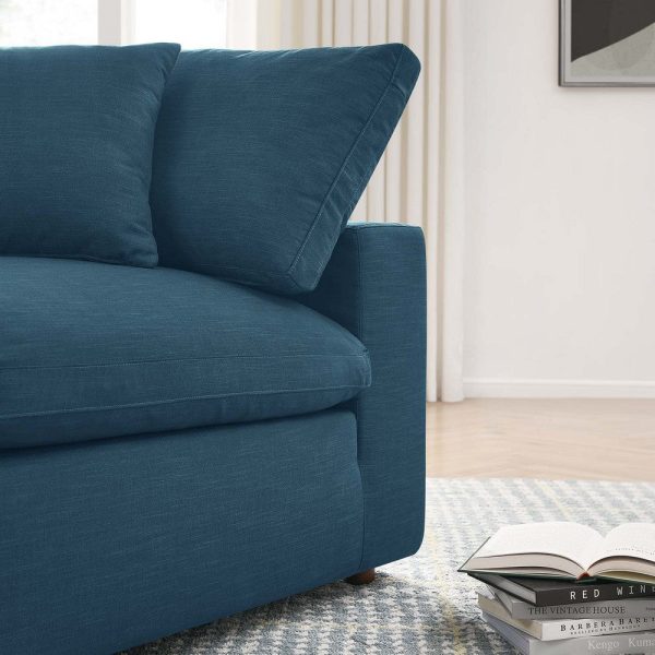 Modway Commix Down-Filled Overstuffed Upholstered Sectional Sofa Corner Chair in Azure Hot on Sale - Image 5