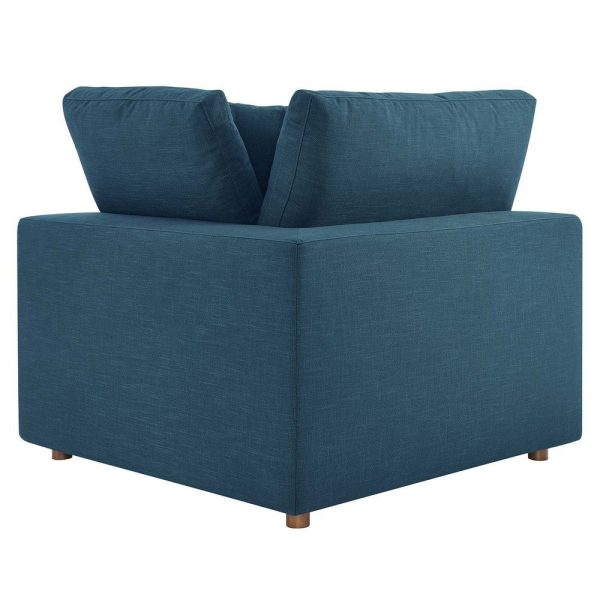 Modway Commix Down-Filled Overstuffed Upholstered Sectional Sofa Corner Chair in Azure Hot on Sale - Image 2