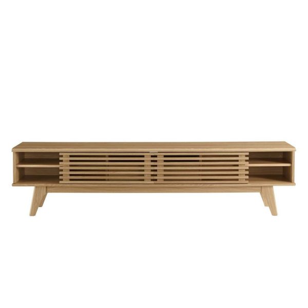 Modway Render Mid-Century Modern Low Profile 70 Inch TV Stand in Oak, 70  on Sale - Image 5