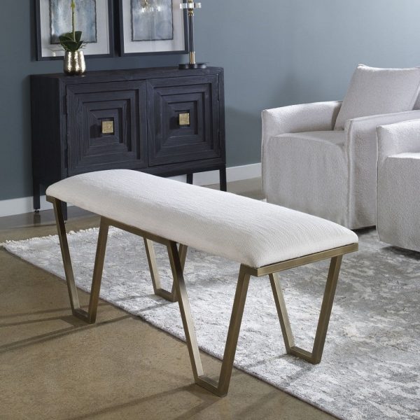 Uttermost Davenport Modern Coastal Bench By Casagear Home Sale - Image 5