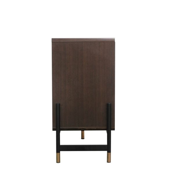 Cid Rue 59 Inch Buffet Sideboard, 2 Cabinets, 3 Drawers, Black, Brown, Gold By Casagear Home For Cheap - Image 3