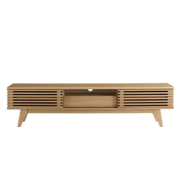 Modway Render Mid-Century Modern Low Profile 70 Inch TV Stand in Oak, 70  on Sale - Image 4